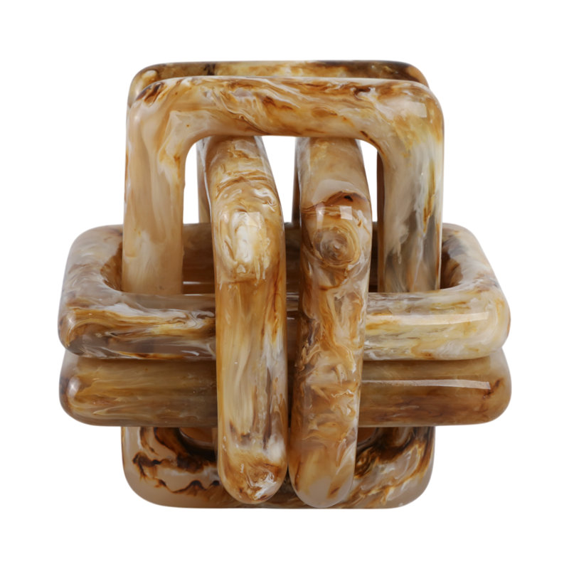 Modern Resin Decorative Object Knot Sleek and Stylish Accent Piece for Contemporary Spaces, Tan