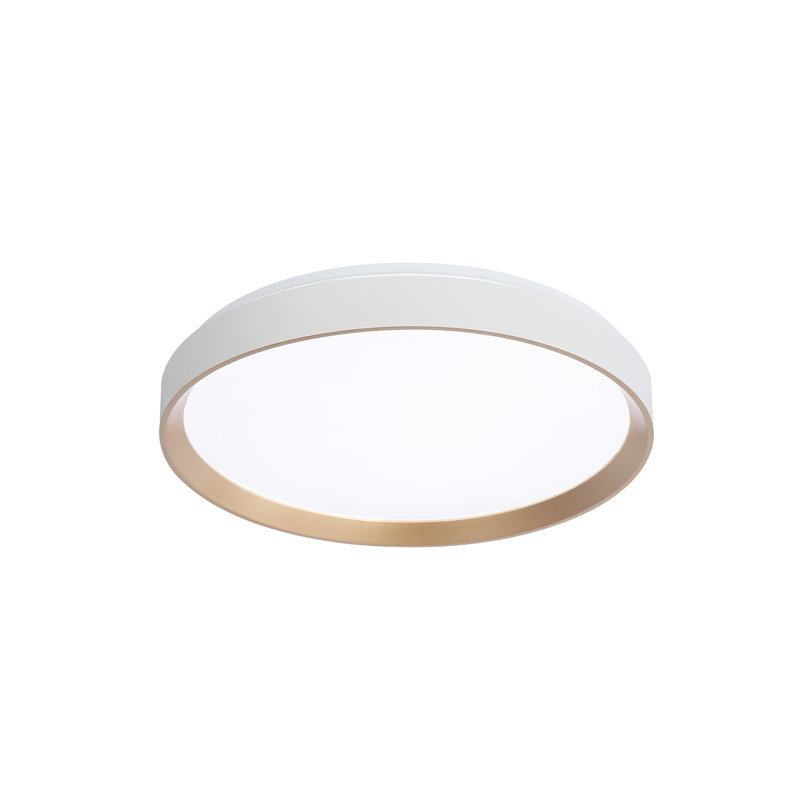 Plafonnier encastré en acrylique Keithen, Or / blanc mat, H 3,25 po x l 18,9 po x P 18,9 po