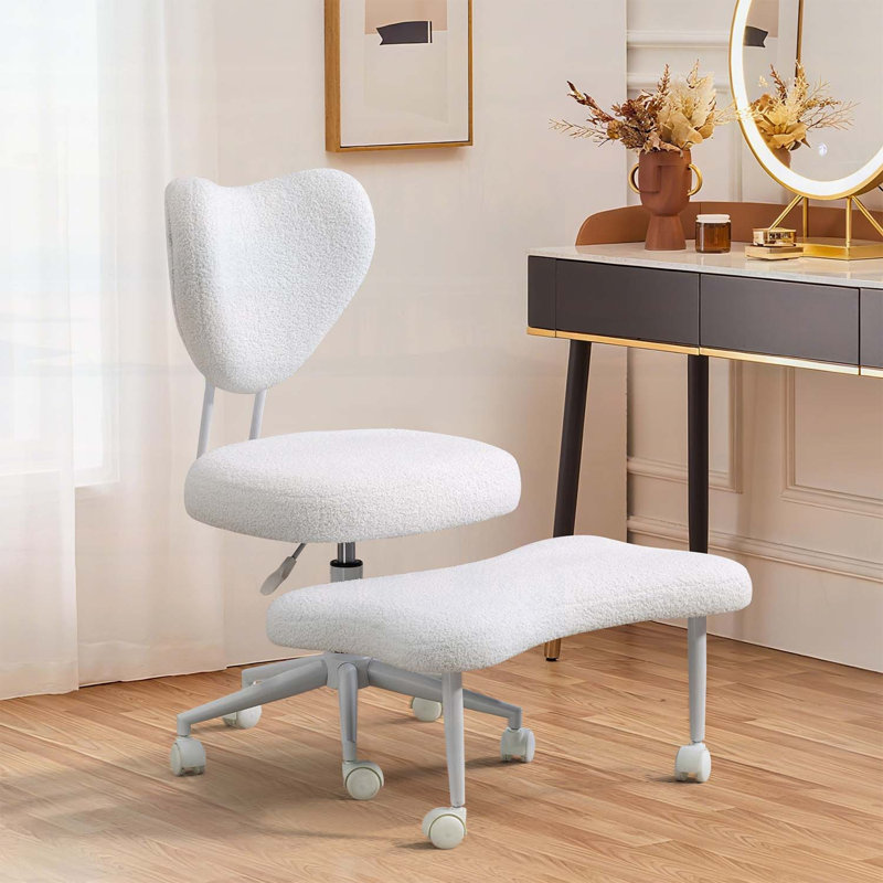Chaise ergonomique pivotante à pieds croisés avec hauteur réglable, support pour la méditation et le bureau, Ourson beige