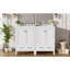 Meuble-lavabo de 48 pouces avec lavabo encastré intégré, armoire de rangement, portes à fermeture en douceur, tiroir divisé et tablette à double couche pour un rangement polyvalent-599206570