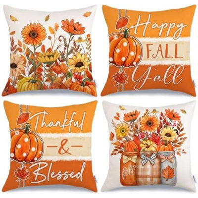 Ensemble de 4 housses de coussin d'automne 18 x 18