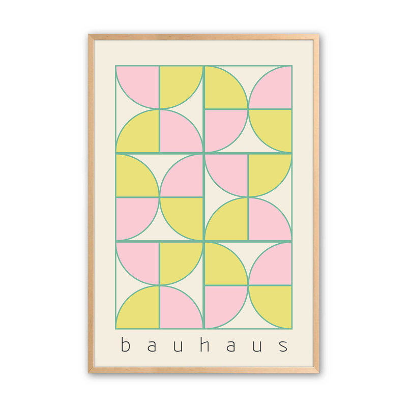 «Bauhaus Pastel Play» par Looks Printables, Papier encadré érable brut, H 25 po x l 19 po x P 1,25 po