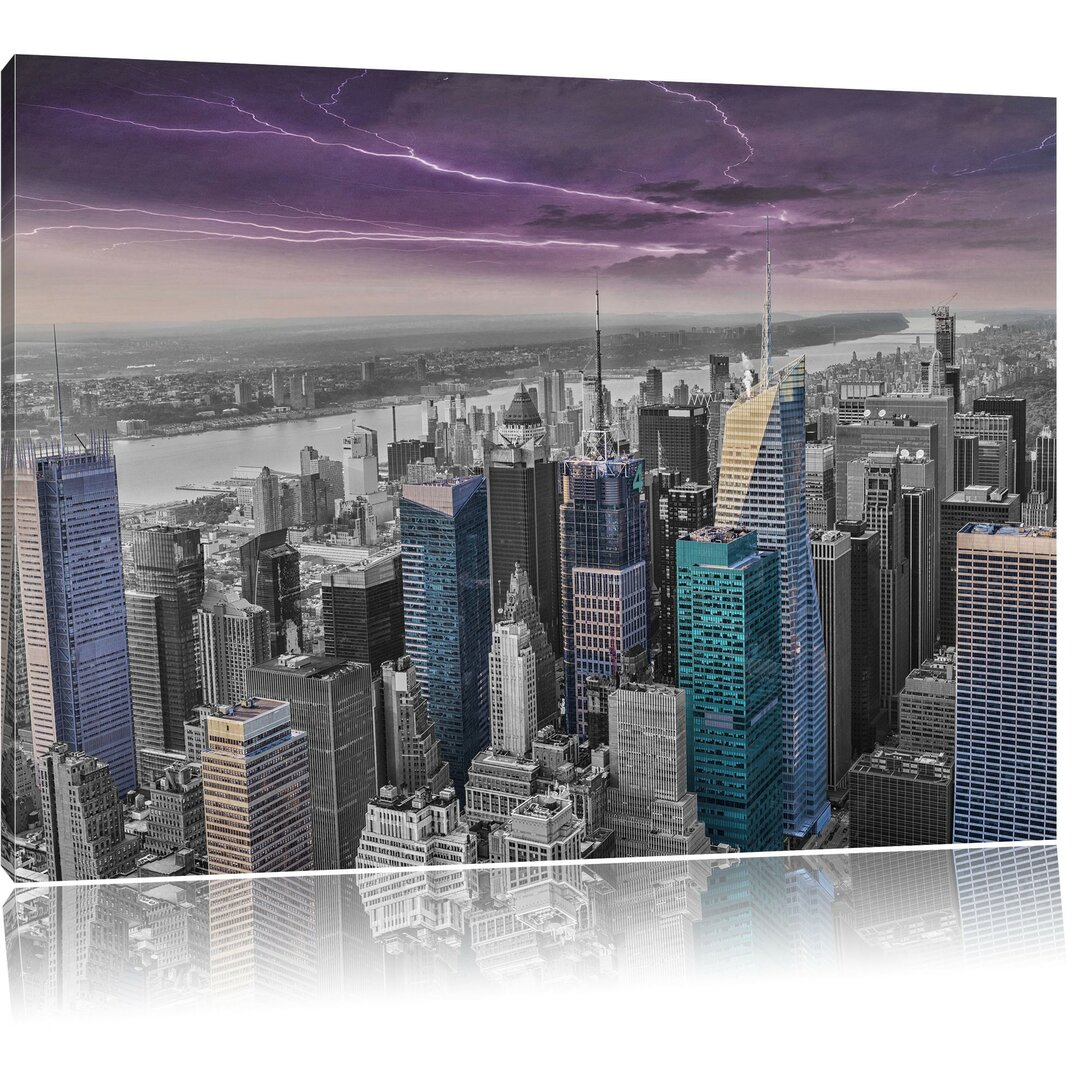 Leinwandbild Skyline New York Gewitter