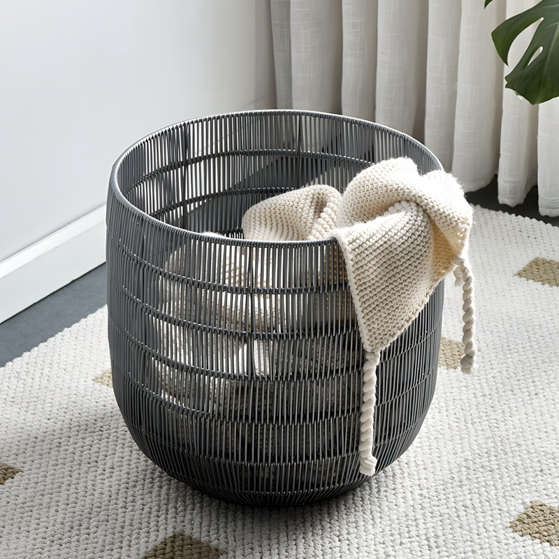Panier à linge pour la chambre à coucher, panier à linge tissé sale avec poignées, rangement pour la salle de bain, la salle de bain, la maison, durable et élégant