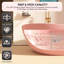 63" W X 37'' D Freestanding Acrylic Double Slipper Bathtub Matte Pink Soaking Tub Stand Alone Modern Bathroom Tub with Integrated Overflow & Centre Drain-120880536