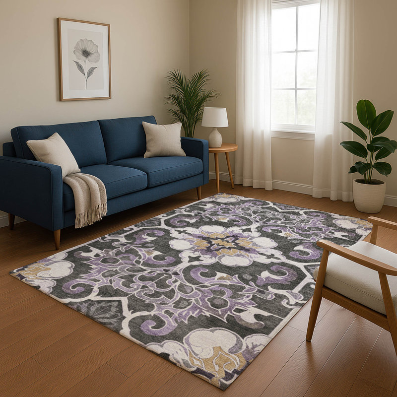 Premium Machine Washable Ralston AMF1947 Global Rug, Rectangle 5' x 7'6"