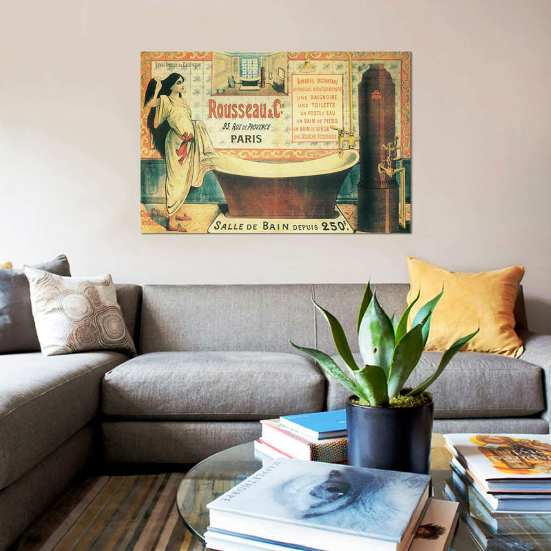 « salle de bain », impression sur toile, H 12 po x l 18 po x P 1,5 po, Toile tendue, Pas de tapis