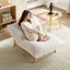 Canapé d'appoint sans accents, canapé simple décontracté, tissu velours côtelé, pour le salon et la chambre à coucher, avec dossier, siège simple, blanc cassé