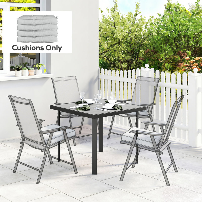Outdoor Seat Cushion Set, Light Grey