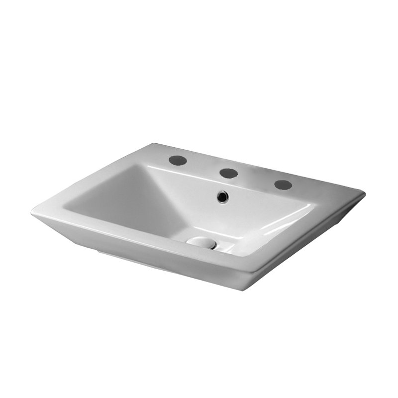 Barclay 18.5'' White Vitreous China Rectangular Bathroom Sink with Overflow, 8" Centers