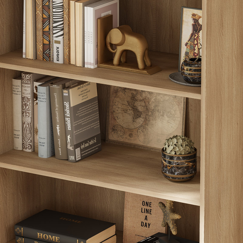 Armoire de rangement de 71 po de hauteur, armoire de rangement haute avec 4 portes et tablettes réglables, armoire de rangement de style campagnard brun