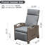 Fauteuil inclinable d'extérieur avec tissé, coussins gris épais de 6,8 po, inclinable réglable, table rabattable pour la relaxation