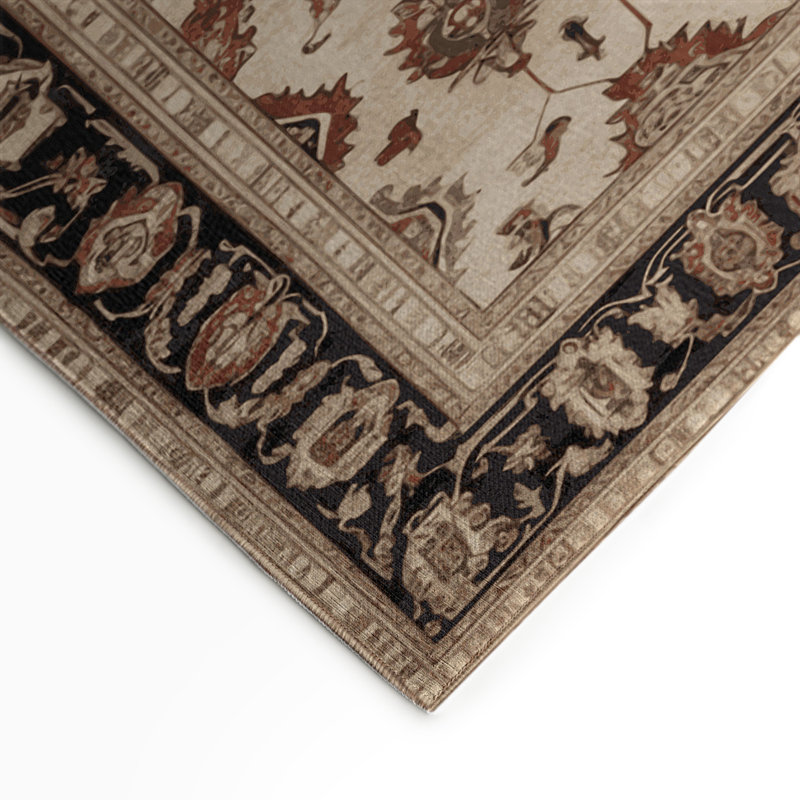 Persian Brown Indoor and Outdoor Area Rug, Rectangle 5' x 7'