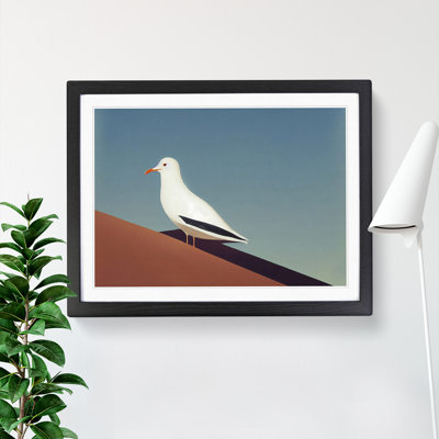Minimalist Seagull - Framed Print