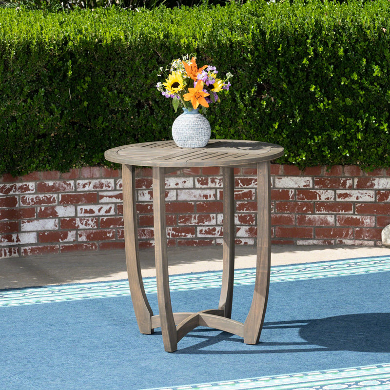 Table rustique en bois gris de 27,5 po pour un usage domestique avec