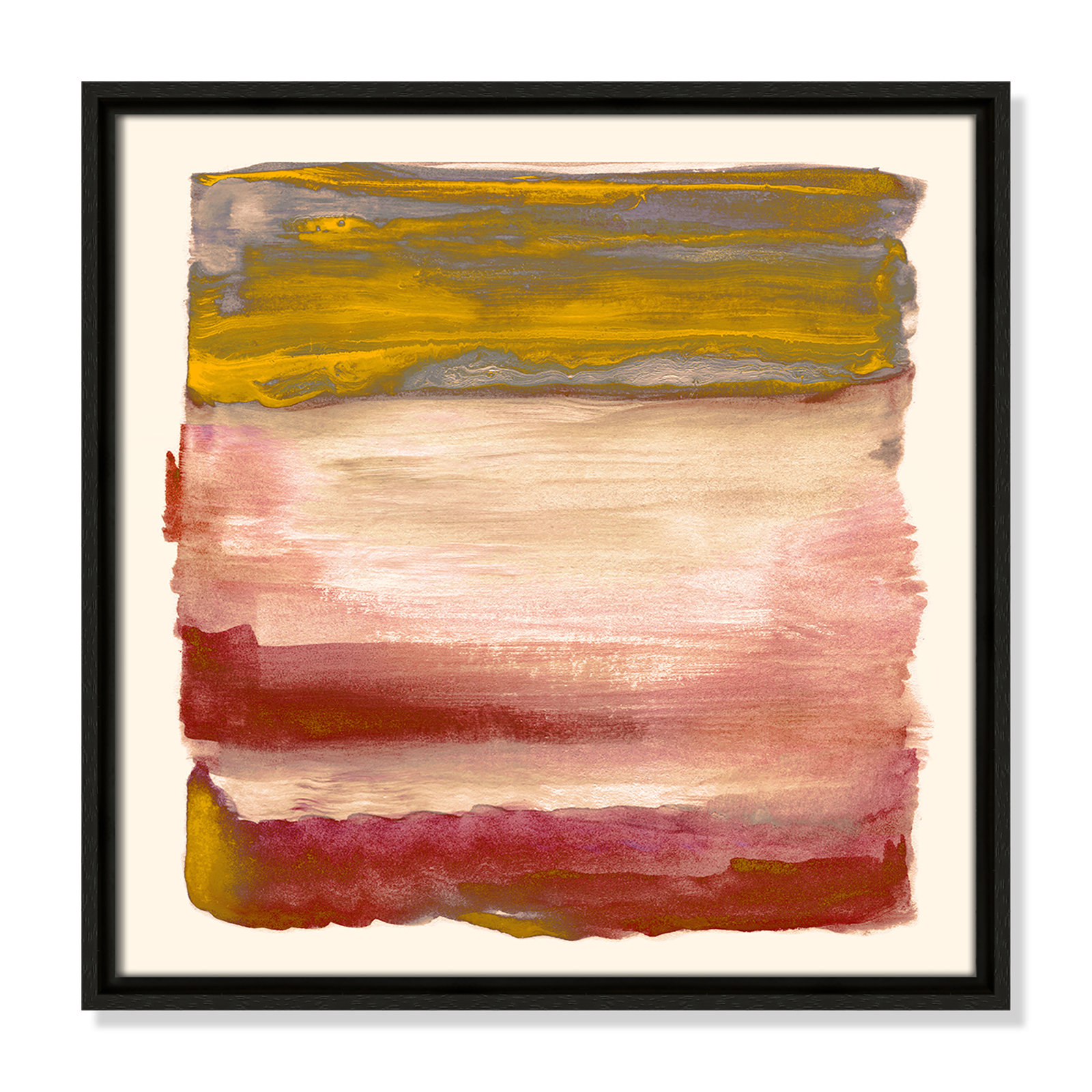 Sky Collection "Yellow Sky I" Print by Nan, 17.5" H x 17.5" W, Espresso