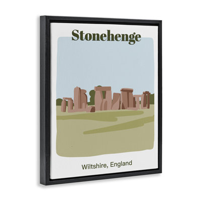 «Stonehenge Landmark Architecture», art mural encadré flottant par Regina Moore