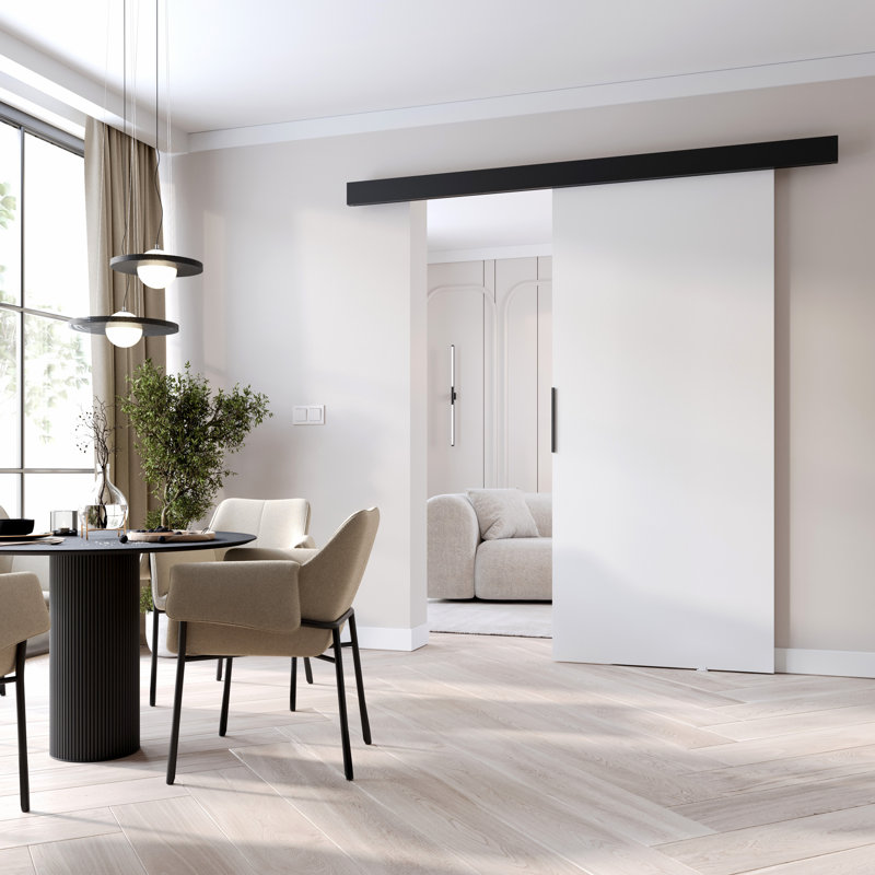Sliding Door Prim A, Interior Door, 86cm x 205cm, White/Black