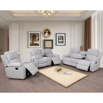 3-Piece Manual Reclining Living Room Sofa Set by Latitude Run