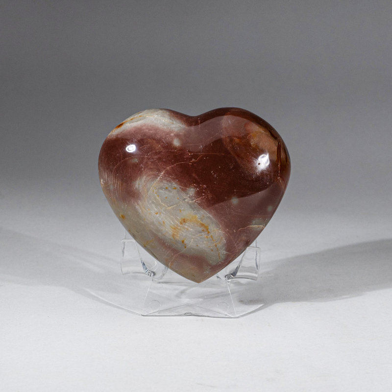 Genuine Polished Polychrome Jasper Heart From Madagascar (267 Grams)