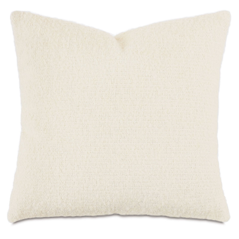 Coussin décoratif Marl Boucle, Crème, Carré 22 po