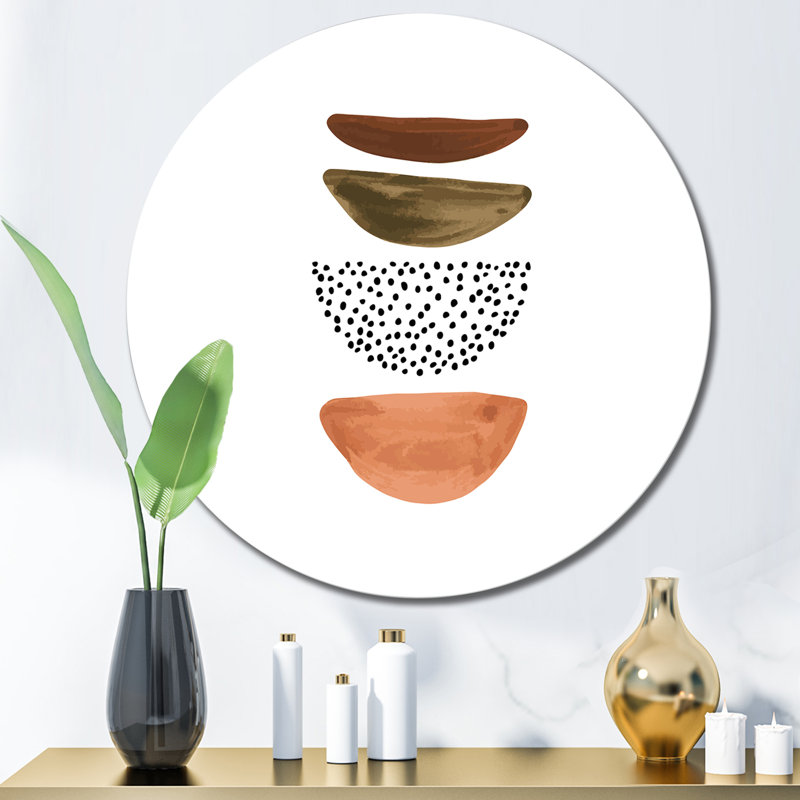 «Four Half Moon Geometrics» - art mural moderne en métal, H 23 po x l 23 po x P 1 po