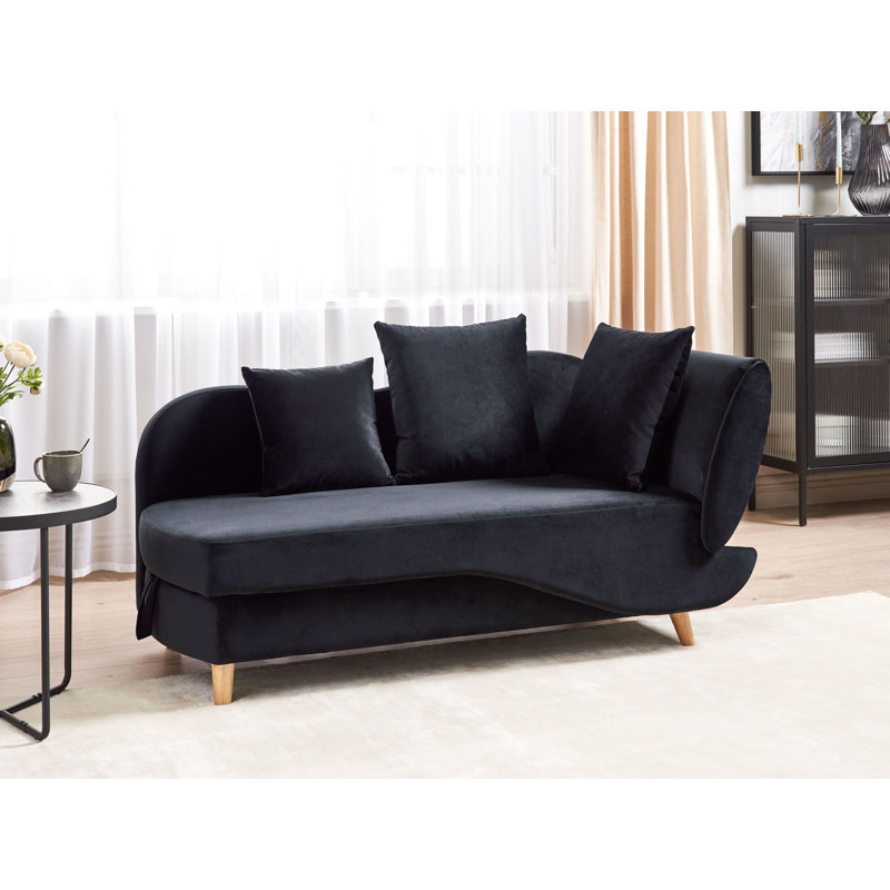 Ahliyah Upholstered Chaise Lounge, Right Hand Facing, Black