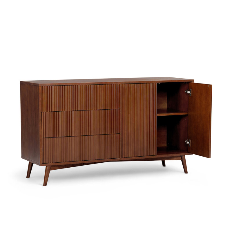 140cm Solid Wood Sideboard, Walnut