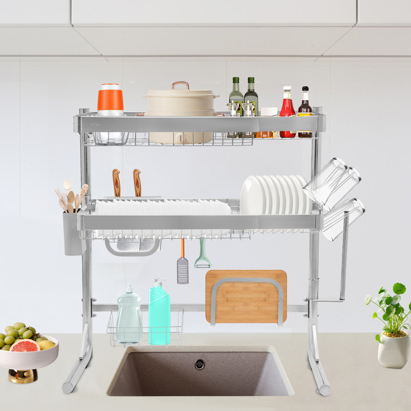 2 Tier Over-Sink Dish Drainer Drying Rack