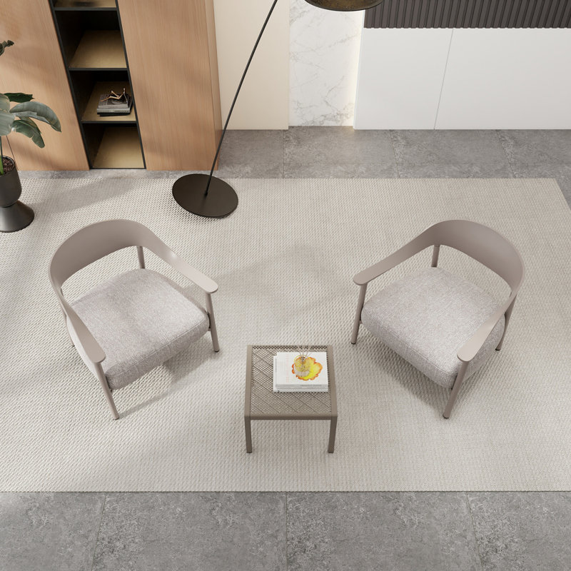 Ensemble de chaises d'appoint 2 pièces Modern avec table basse, Gris chaleureux
