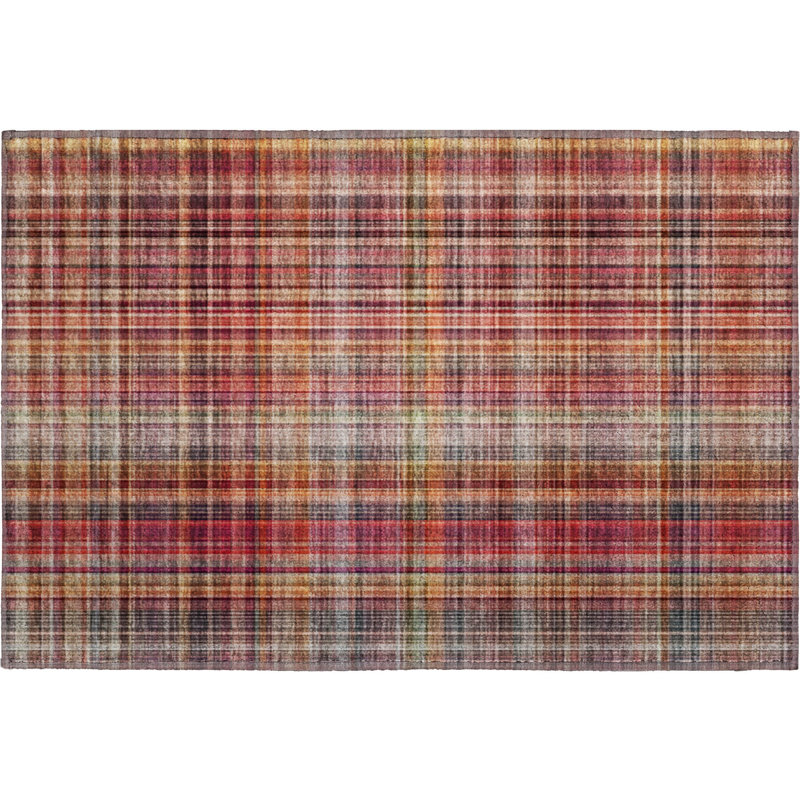 Cerrito AMF541 Premium Machine Washable Red Area Rug, Rectangle 1 pi 8 po x 2 pi 6 po