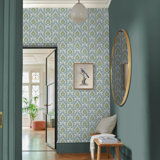 Graham & Brown Apple of Grenada Sky Blue & Green Wallpaper