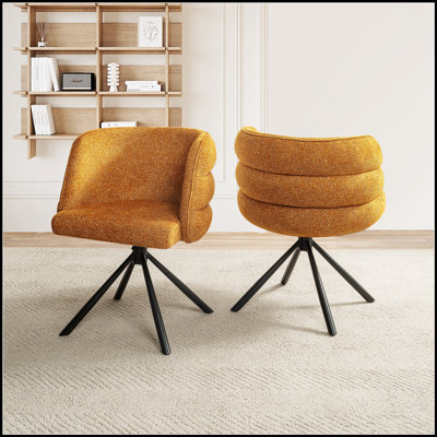 270° Swivel Home Office Desk Chairs Set Of 2, Modern Dining Chairs With Comfortable Upholstery And Sturdy Metal Base For Versatile Use