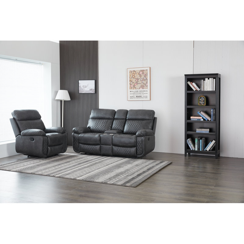 Ensemble de salon inclinable 2 pièces Billington, Gris