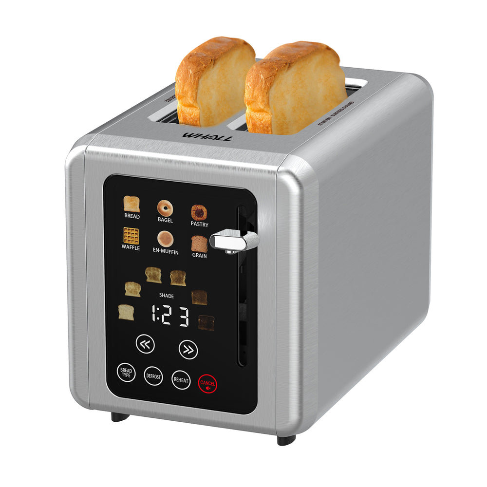 WHALL 2-Slice Stainless Steel Touch Screen Toaster with Digital Timer, 6 Settings & Extra Wide Slot | Wayfair
