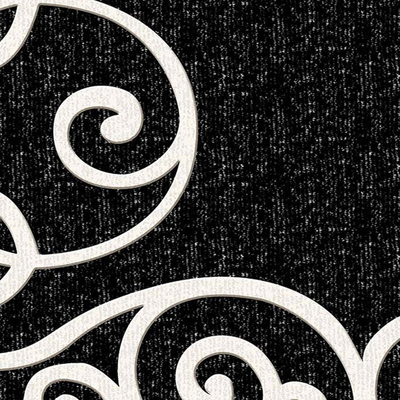 Premium Hall Carpet, 31.5 x 78.7 inches | 100% Polyester, 1200 g/m², Non-Slip Leather Sole, 0.16 in Sponge Height | Antibacterial, Anti-Allergic, Machine Washable at 30°C | Elegant Black & White Design for Easy Cleaning