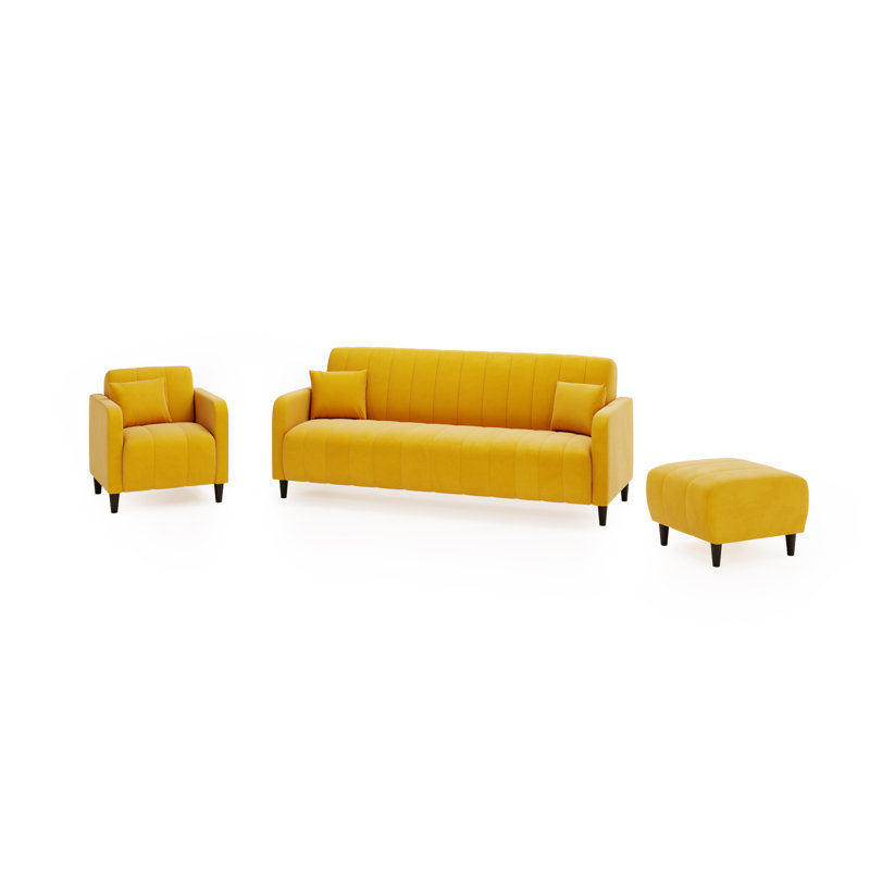 Taye 2 Seater Sofa, Yellow