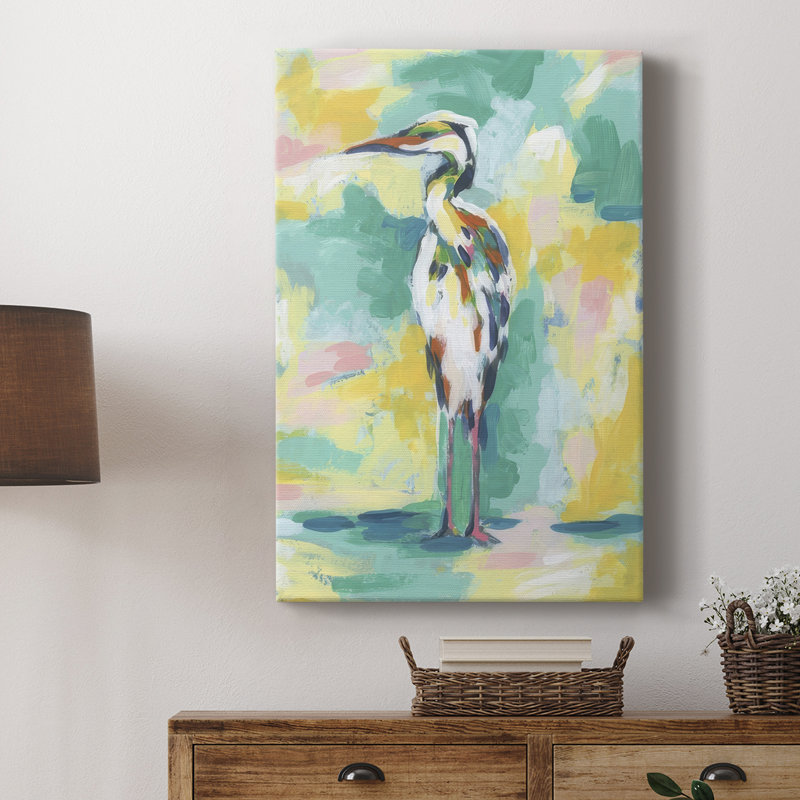 Bright Heron Fresco IV - galerie Cavas personnalisée, H 36 po x l 24 po