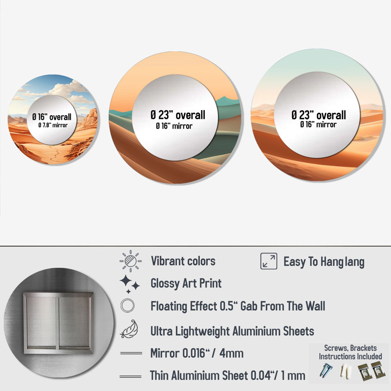 Andorra Metal Round Mirror