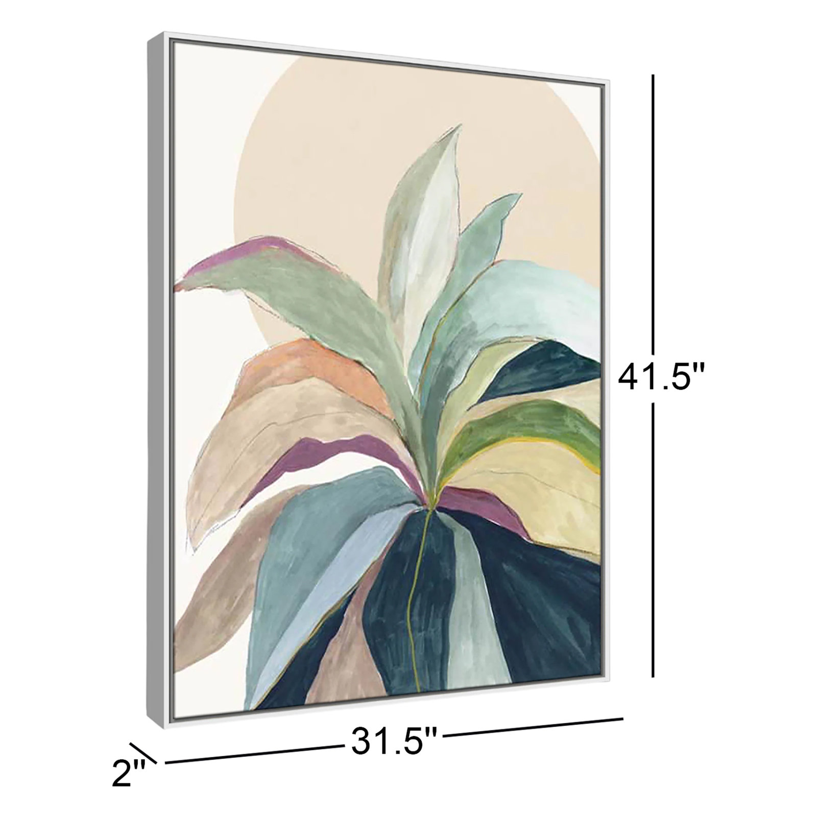 Byer "Sunny Bright Leaves II" Print by Asia Jensen, No Mat, White Floater Framed, 41.5" H x 31.5" W x 2" D