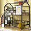 Lit mezzanine en métal avec toit et boîte de rangement-131126663