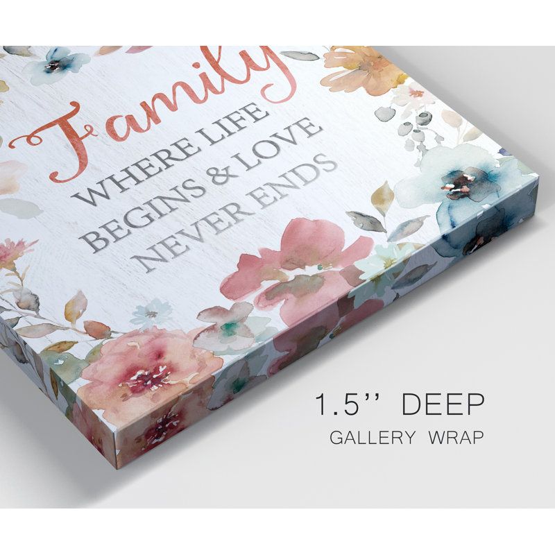 Family Life Begins - Wrapped Canvas Print, 10" H x 10" W x 1.5" D
