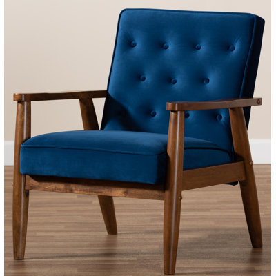 Vanhook 27.36" Wide Tufted Polyester Armchair by George Oliver