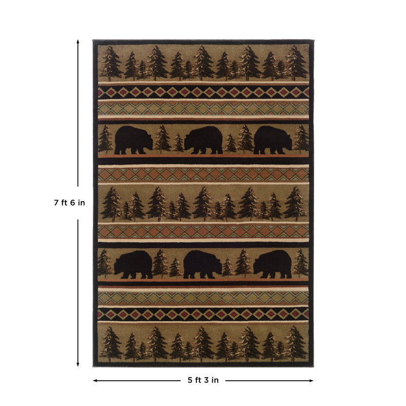 Tapis noir / beige Appomattox Southwestern, Rectangle 5 pi 3 po x 7 pi 6 po