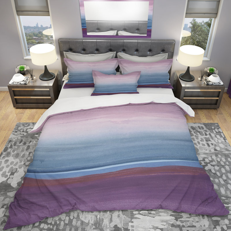 Purple Rock landscape III - Shabby Elegance Duvet Cover Set - Microfiber Polyester, Twin Duvet Cover + 1 Sham
