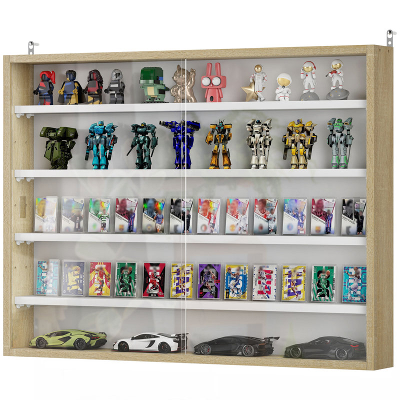 5-Tier Wall-Mounted Display Case Display Cabinet