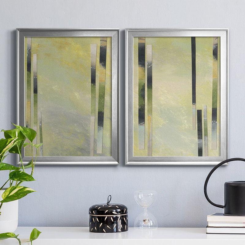 «Neutral Assemblage III», reproduction encadrée de qualité supérieure - prête à être accrochée, Argent