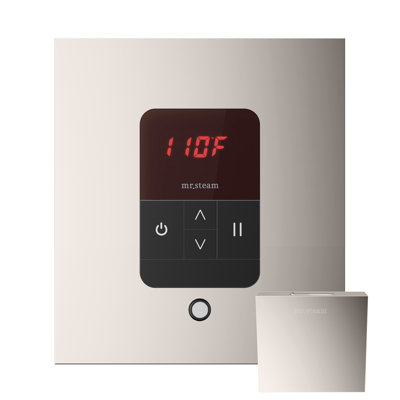 Basic Butler Steam Shower Control Package with Square iTempo Control and Linear Steamhead in Polished Chrome