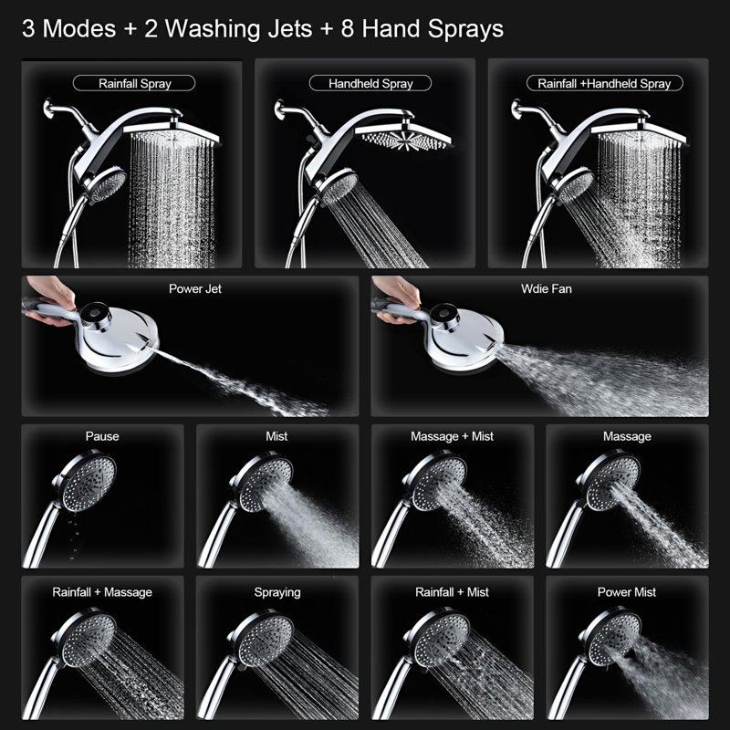 High Pressure Rain Shower Head, Chrome