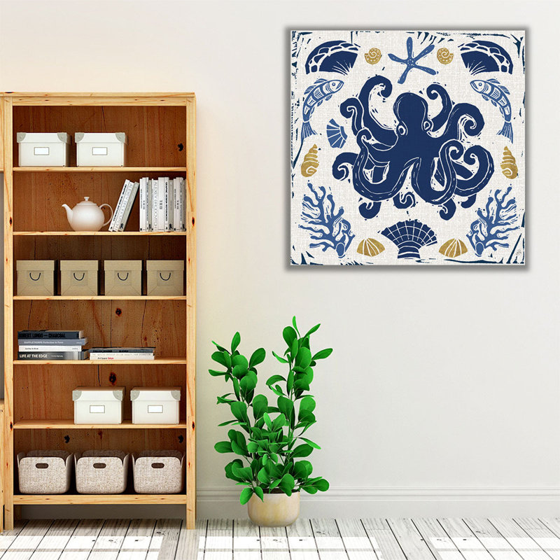 Primitive Sea IV - reproduction d'art sur toile, H 16 po x l 16 po